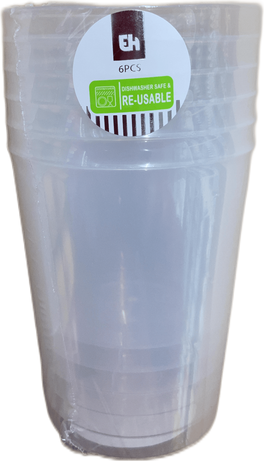 Endurnýtanleg plastglös 500 ml 6 stk.
