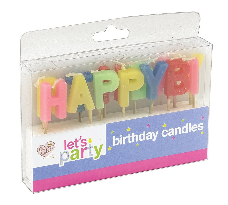 Queen of Cakes 'Happy Birthday' kerti / Queen of Cakes afmæliskerti 1 sett