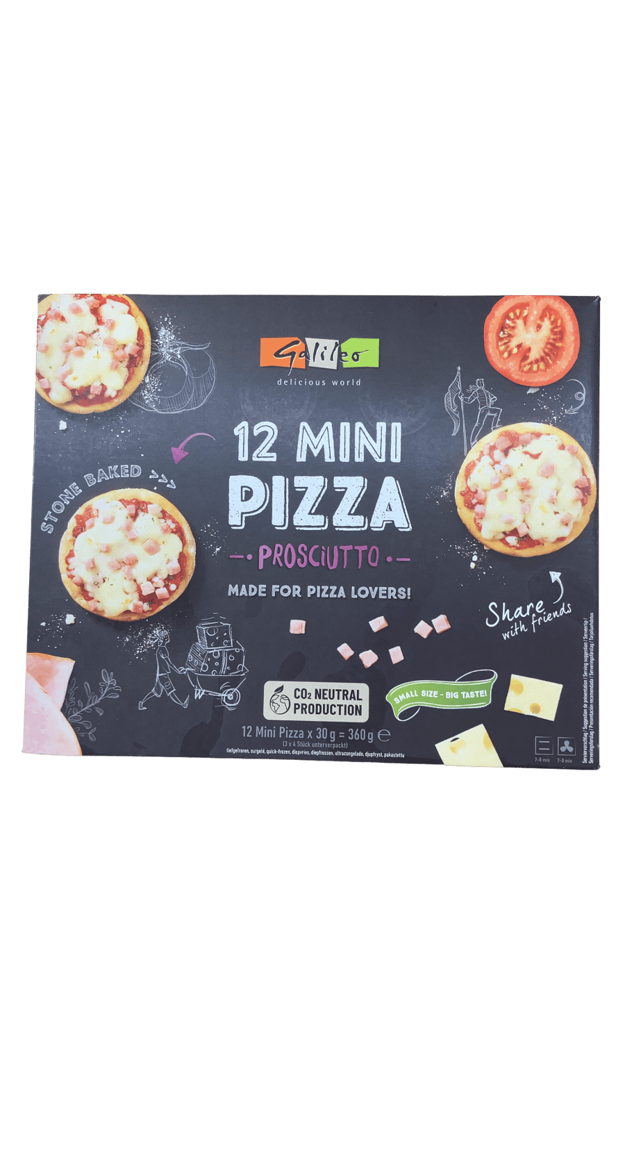 Galileo 12 mini pítsur með skinku 360 g