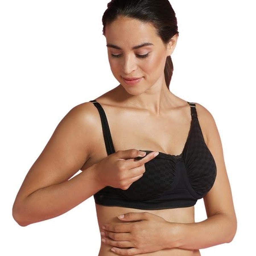 Nursing bra with Carri-gel Black check