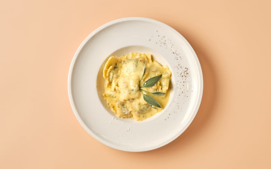Ravioli with Sage Butter & Pine Nuts