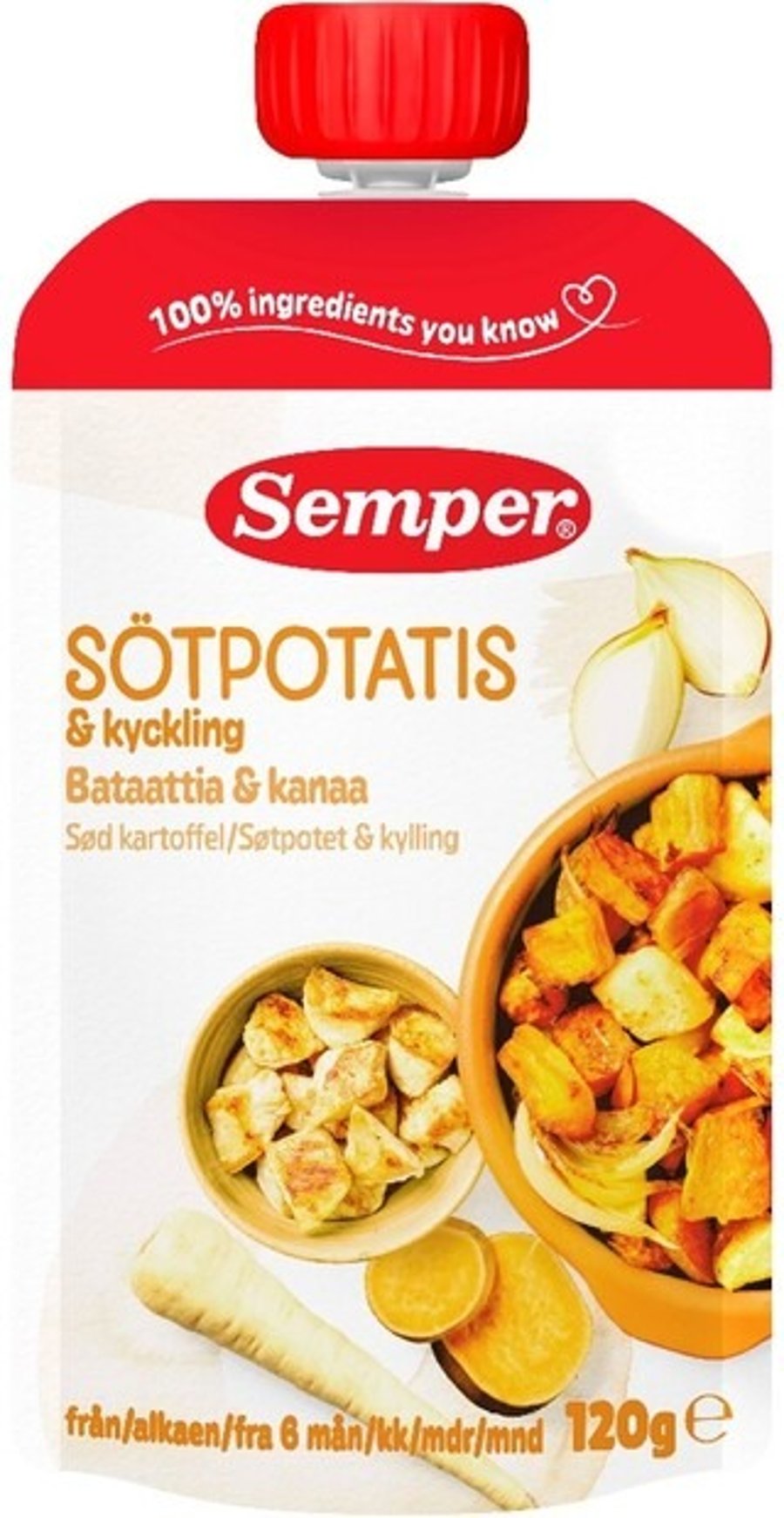 Semper sætkartafla og kjúklingur 120 g