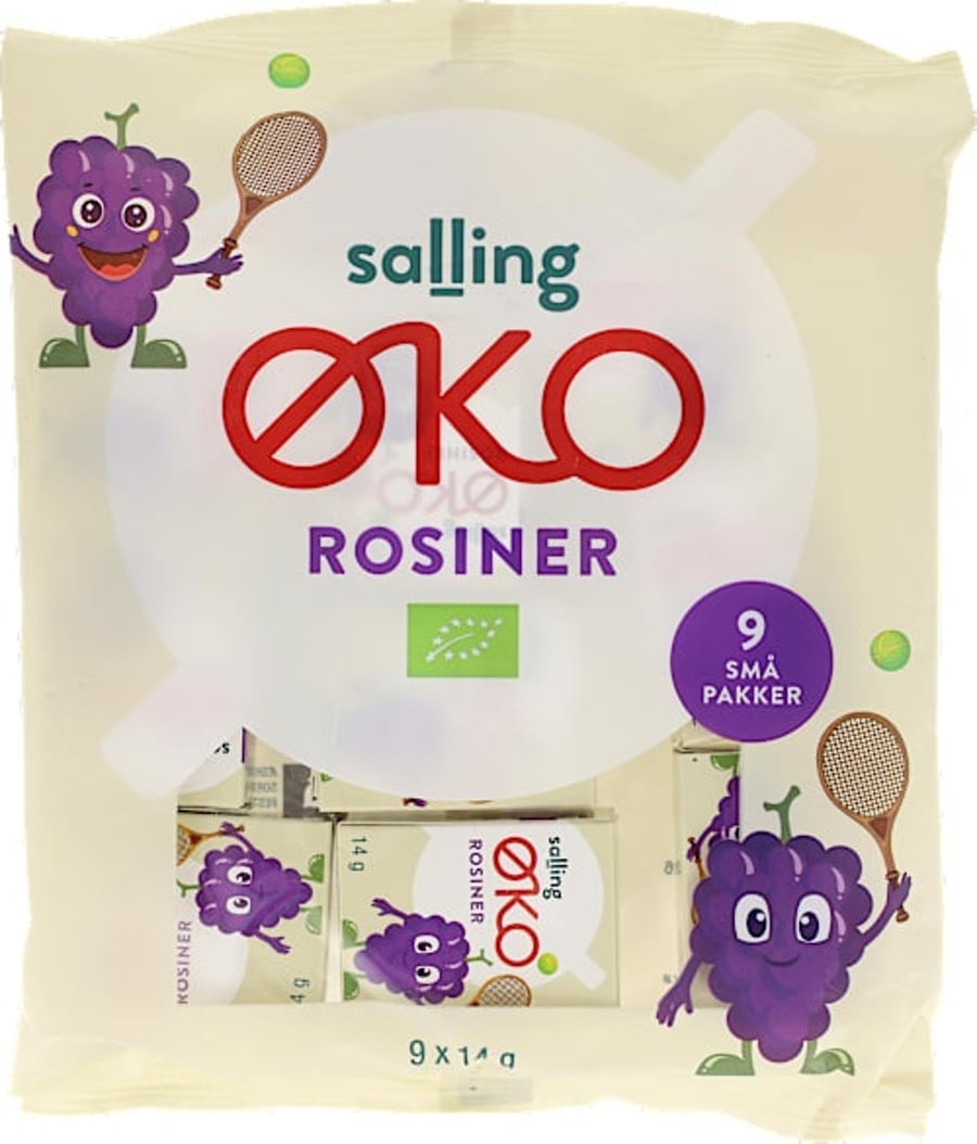 Salling ØKO lífrænar rúsínur 9 x 14 g