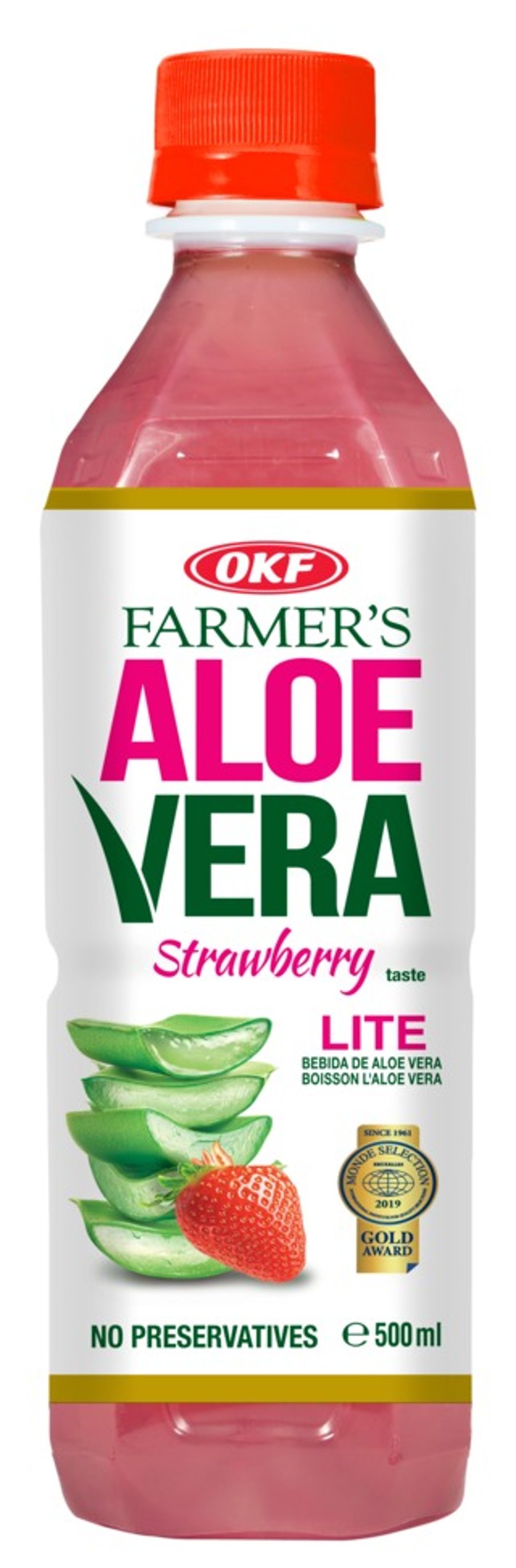 OKF aloe vera drykkur með jarðarberjabragði 500 ml