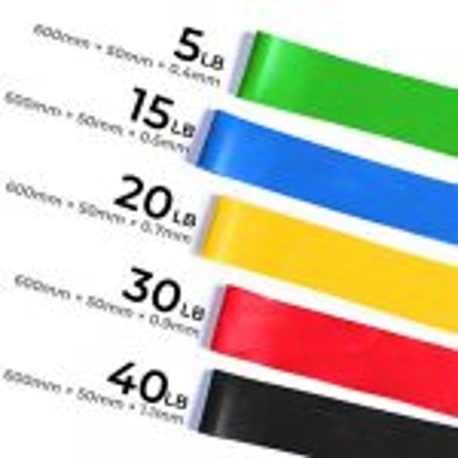 Sett með 5 lita mótstöðuteygjum