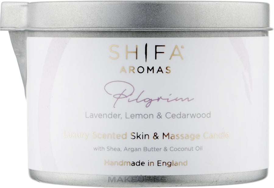 SHIFA Aromas Pilgrim Lúxus nudd ilmkerti