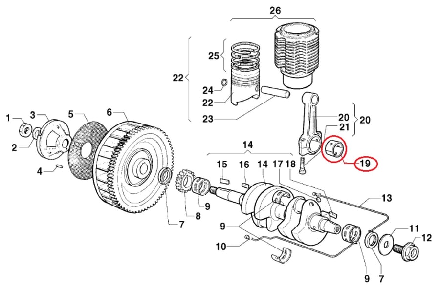 Stangarlega  A26R038 Sliding Bearing