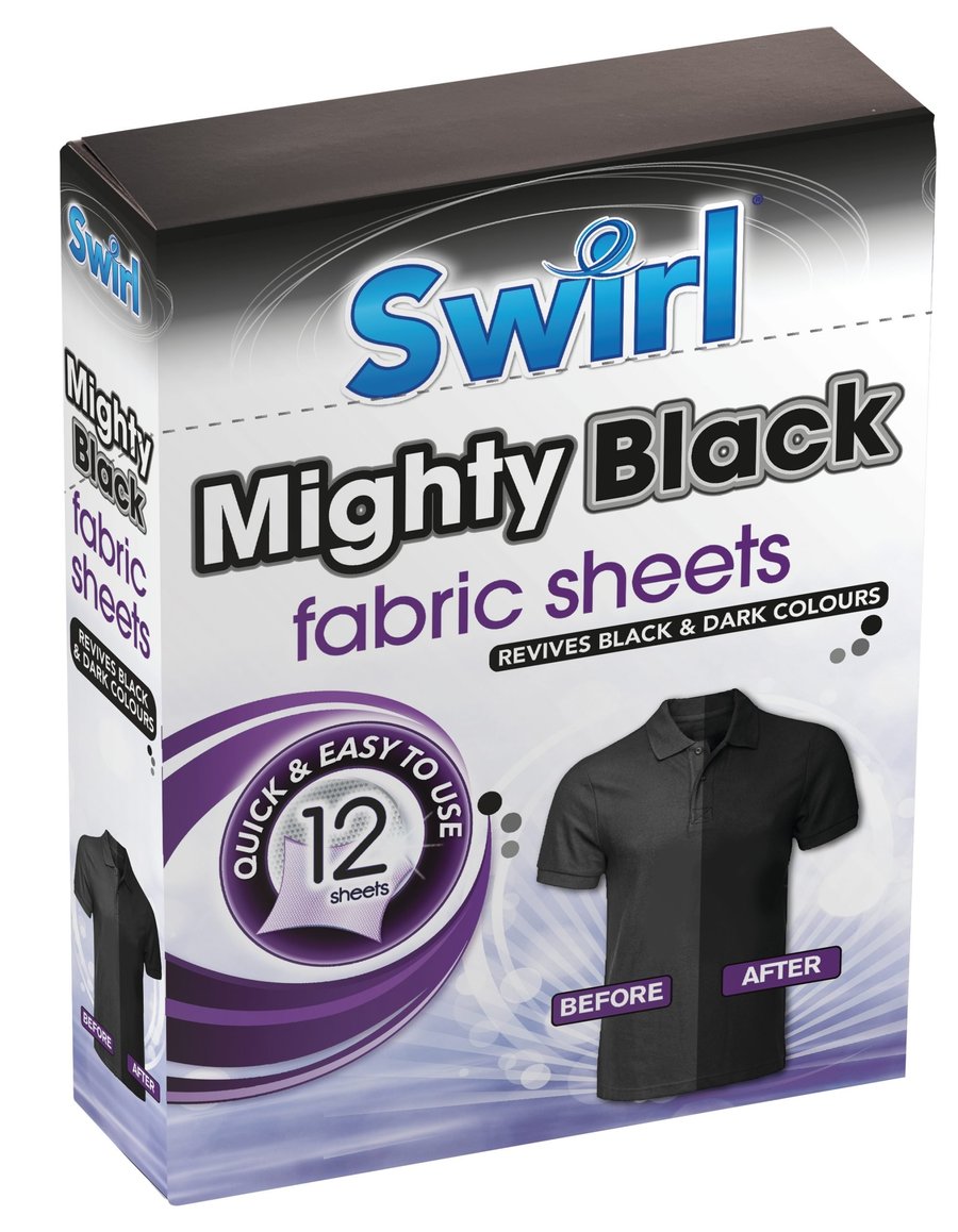 Swirl Mighty Black Sheets fyrir þvottinn svart aftur svart 12 arkir