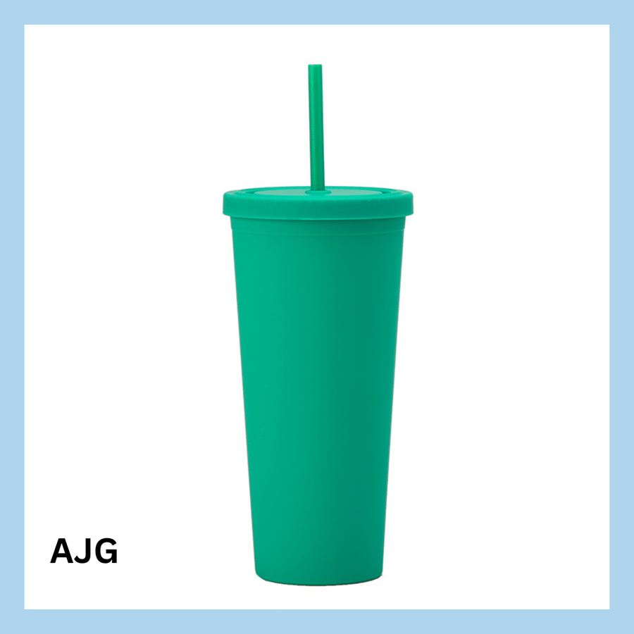 700ml glas með röri – 17 litir - A9