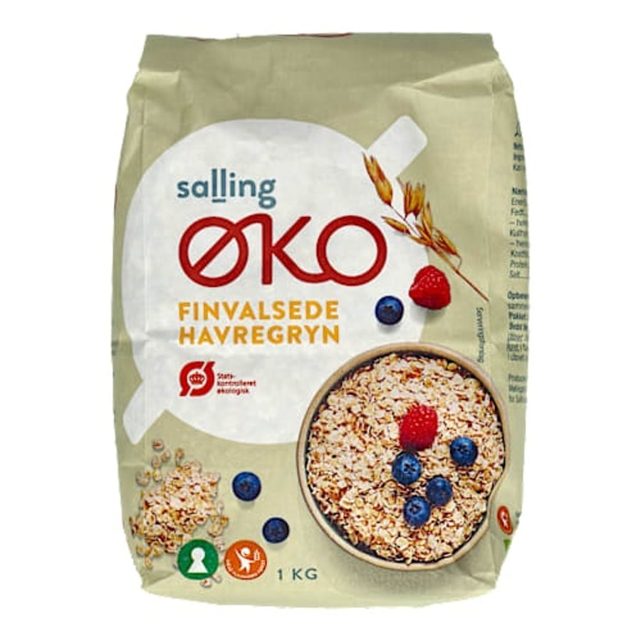 Salling ØKO lífrænt fínvalsað haframjöl 1 kg