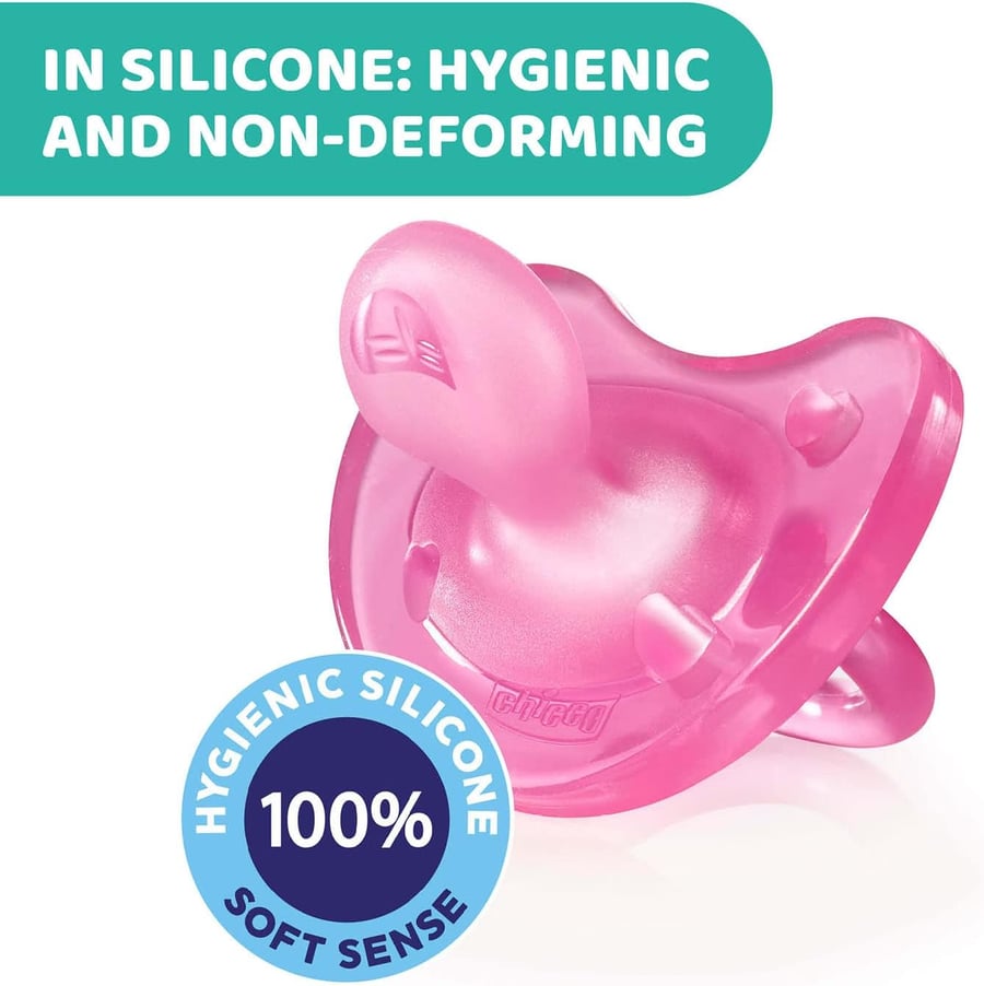 Chicco snuð physio soft bleik 6-16 mán