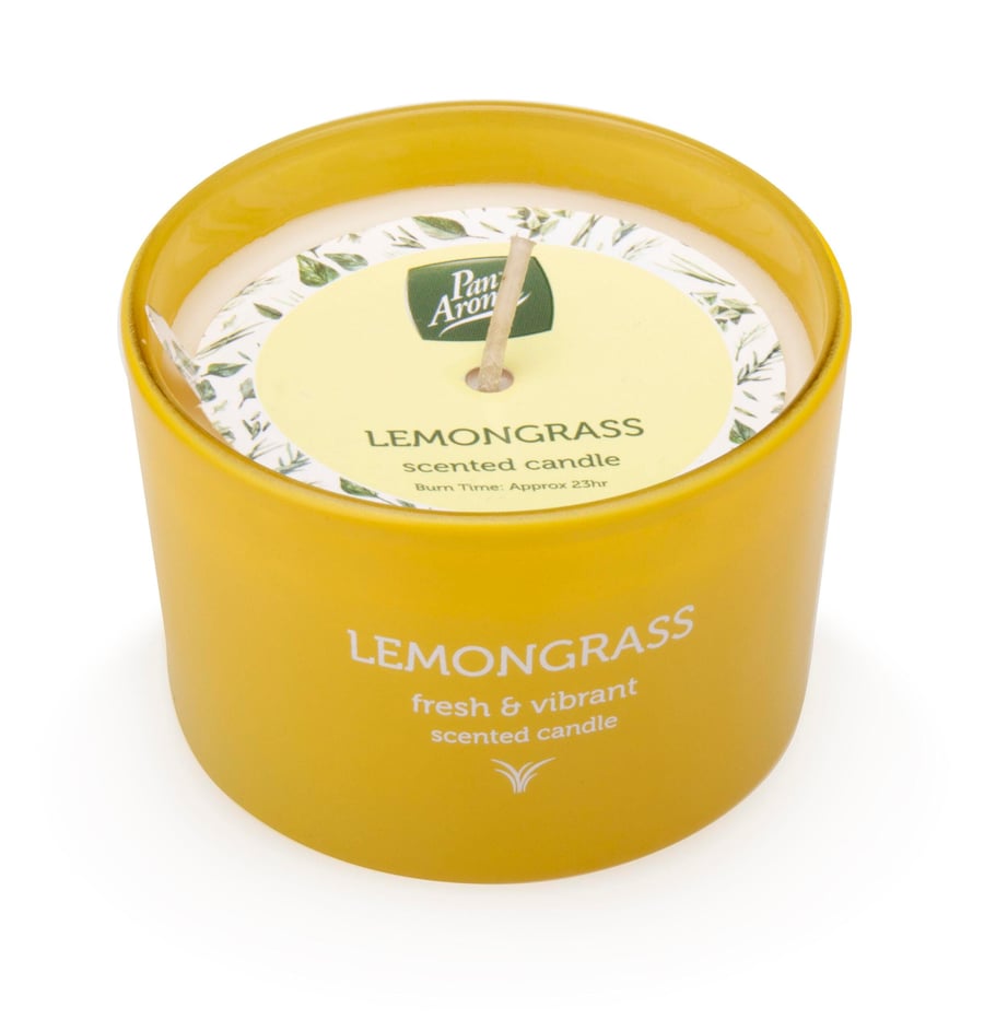 Pan Aroma ilmkerti í fallegu glasi með ilm af Lemongrass