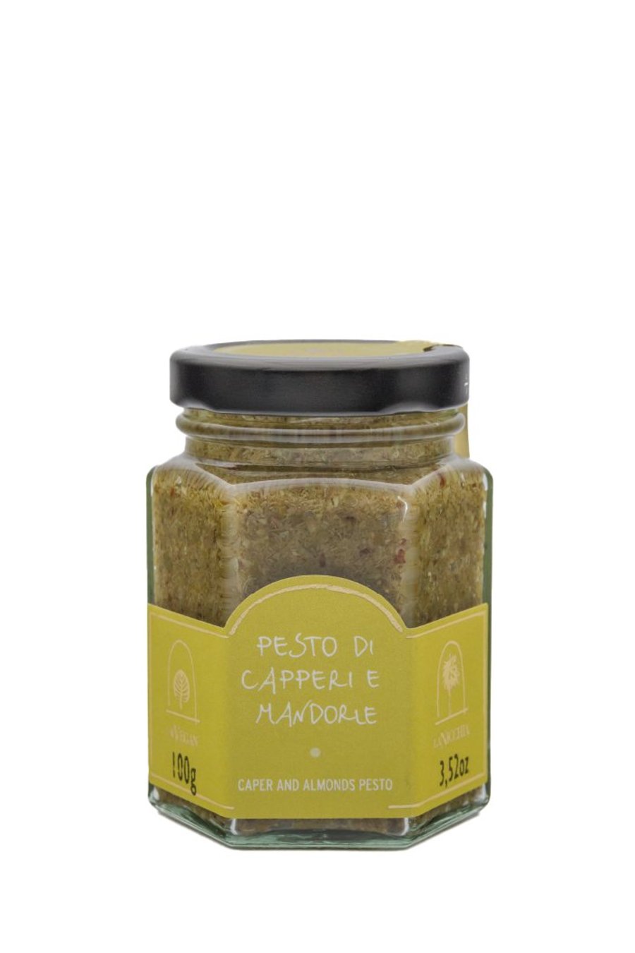 Capers- og möndlupestó