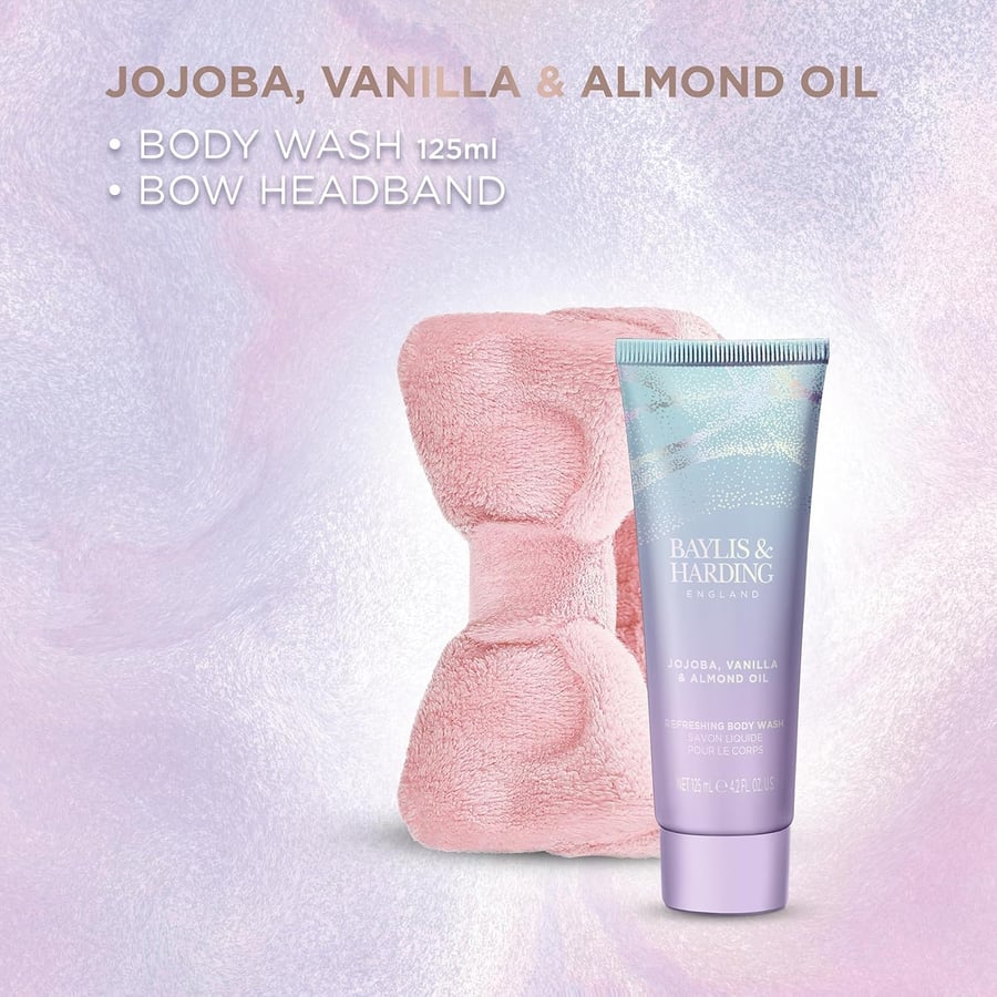 Baylis & Harding Jojoba, Vanilla & Almond Lúxus Gjafasett með Hárbandi