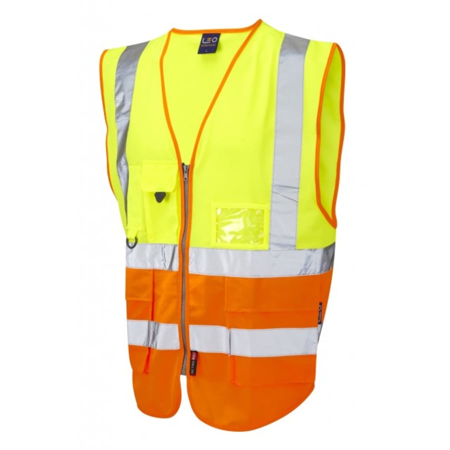 Lynton vesti með vösum og rennilás, HiViz gult/orange