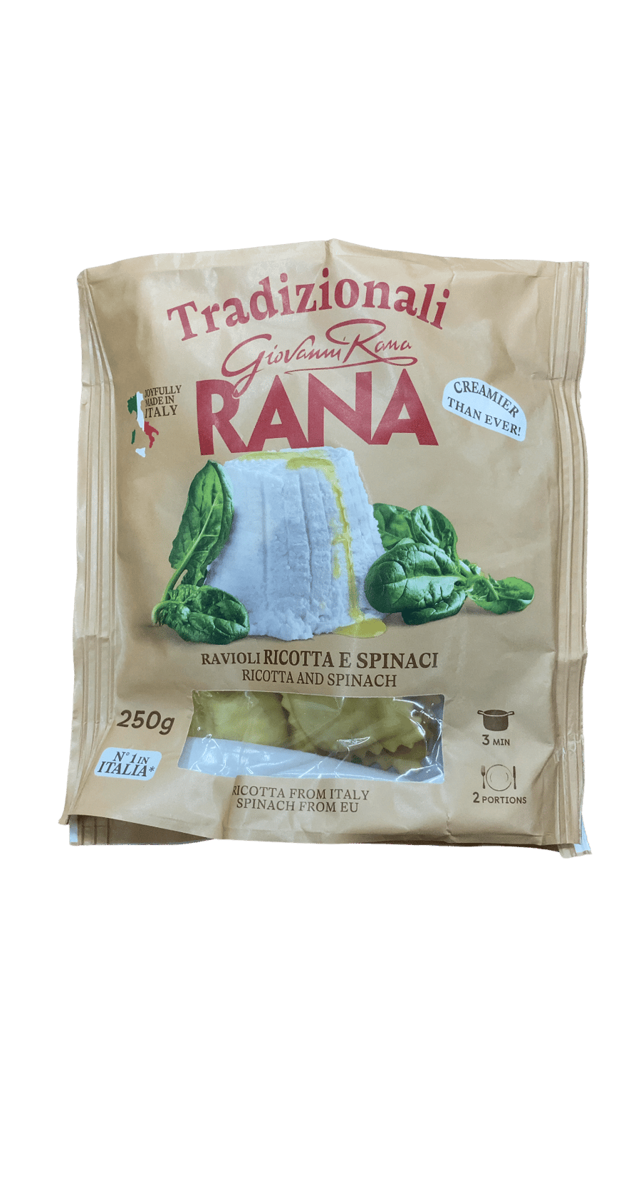 Giovanni Rana hefðbundið ravioli með ricotta og spínati 250 g