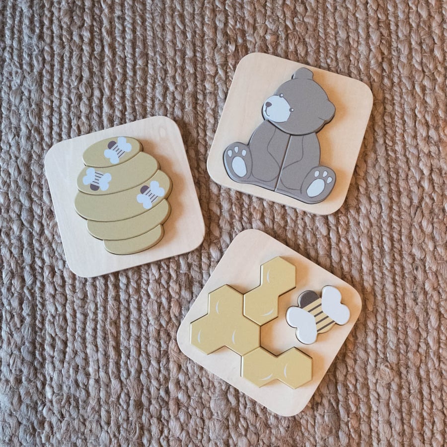Toby Púsl – Bees & Bears – 3 í pakka