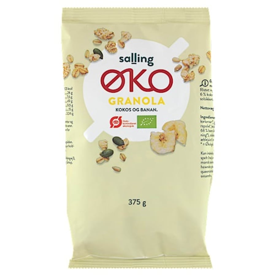 Salling ØKO lífrænt granóla með banana og kókos 375 g