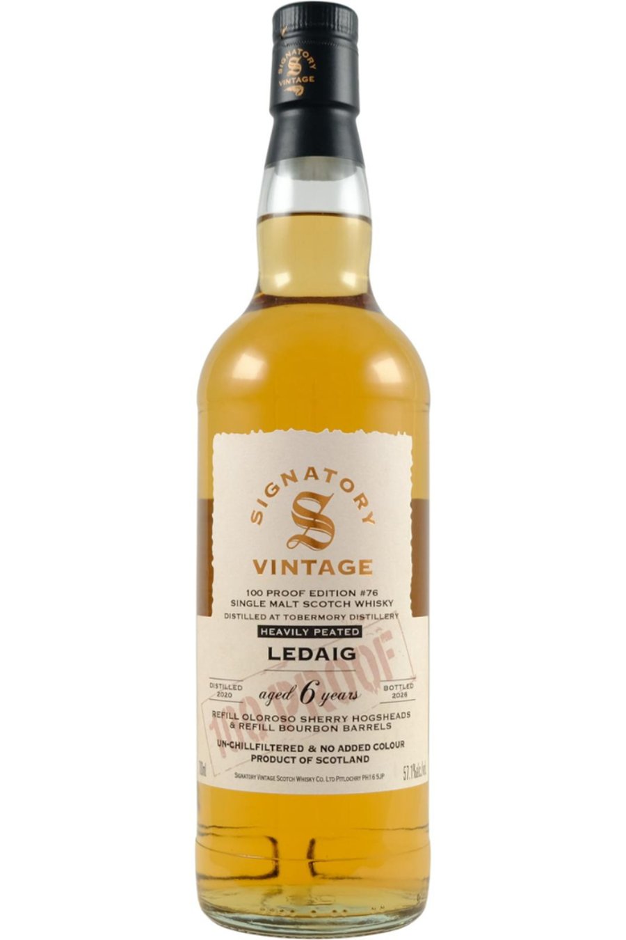 Signatory 100° Proof Edition Ledaig 6 ára #76