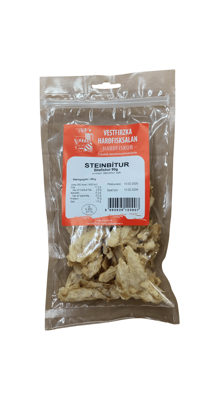 Vestfirzka Harðfisksalan Harðfiskur Steinbítur Bitafiskur 90 g
