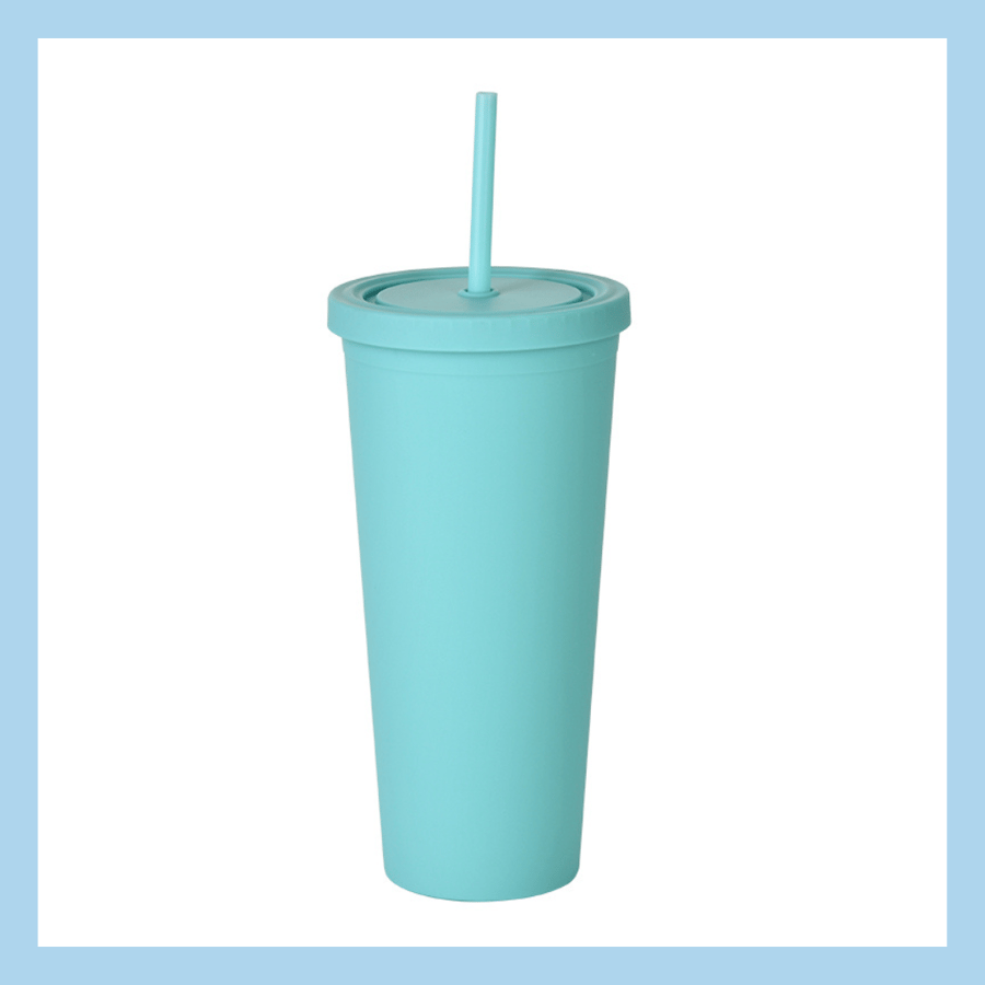 700ml glas með röri – 17 litir - A9