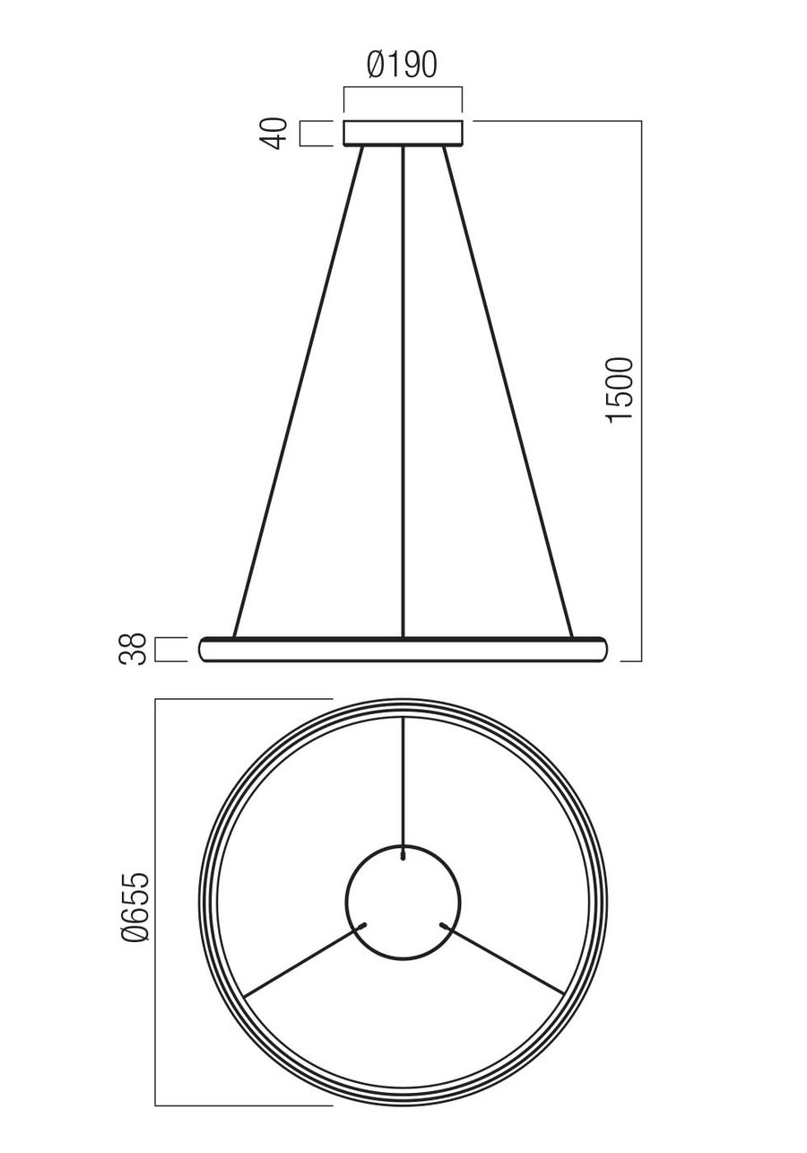 Vance 65cm hangandi svart