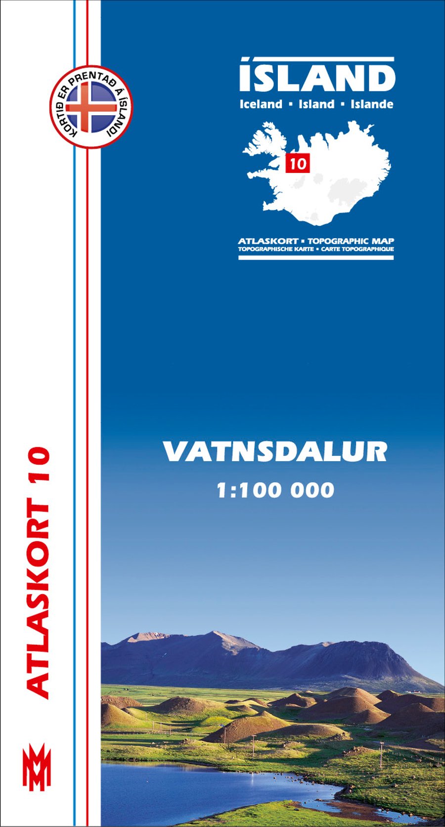Vatnsdalur 1:100 000 - Atlaskort 10