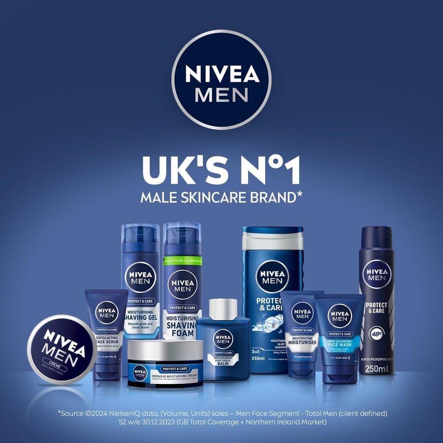 Nivea Men - Rakakrem - Andlits-, hand- og líkamskrem  með aloe vera og E-vítamíni  Nærir og gefur raka  Fyrir Allar húðgerðir  150 ml