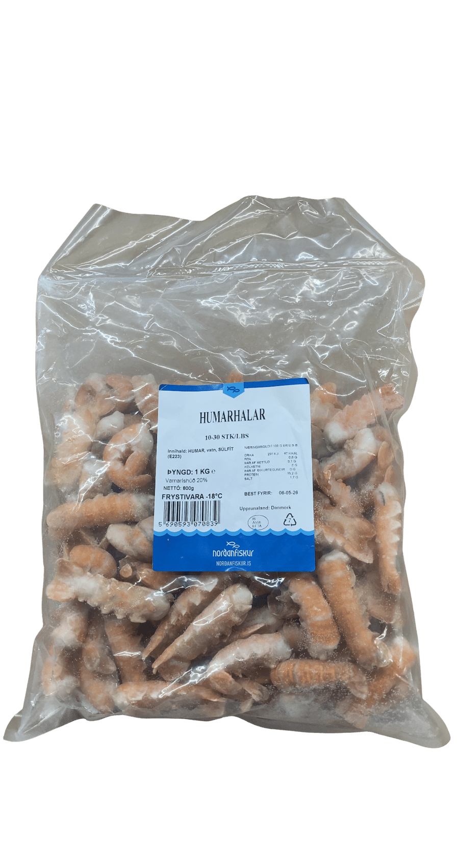Norðanfiskur Humarhalar 10-30 stk/lbs 800 g